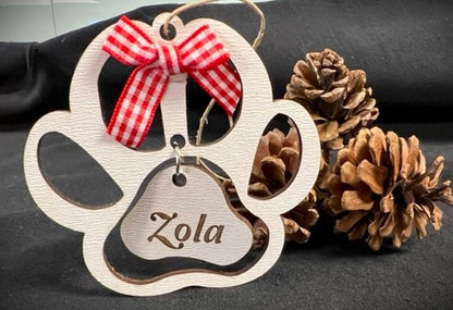 Custom Name Paw Print Ornament gift for all occasion