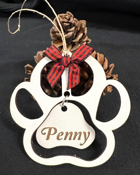 Custom Name Paw Print Ornament gift for all occasion