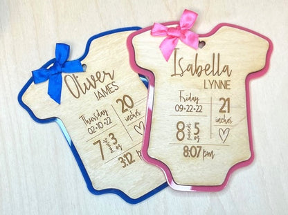 Baby Birth Announcement Onesie Sign