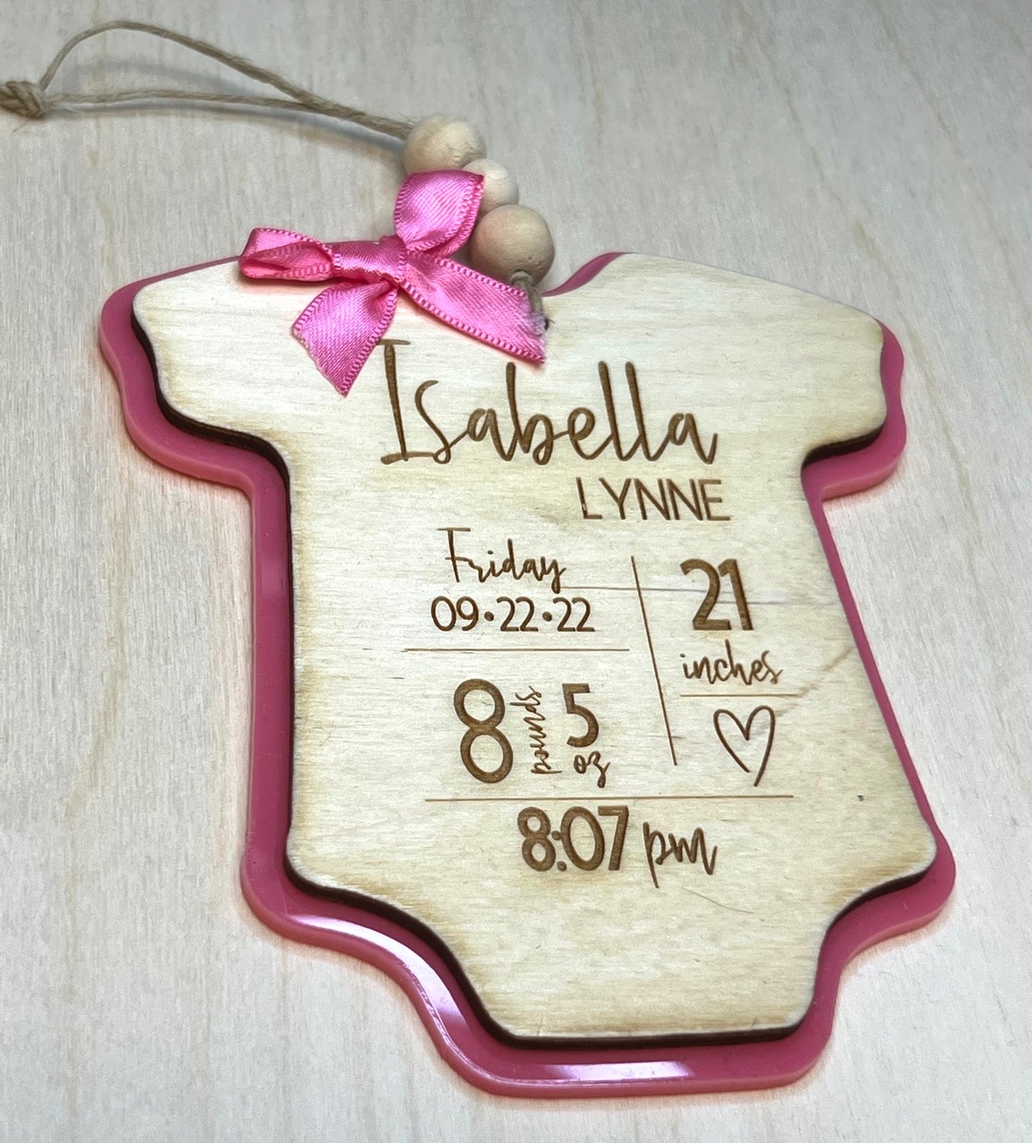 Baby Birth Announcement Onesie Sign