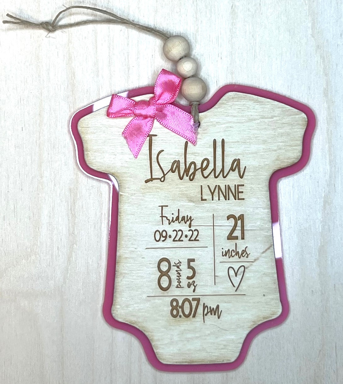 Baby Birth Announcement Onesie Sign