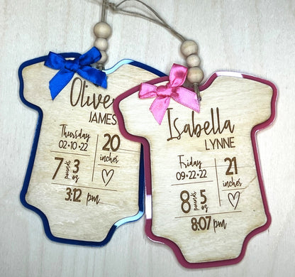 Baby Birth Announcement Onesie Sign