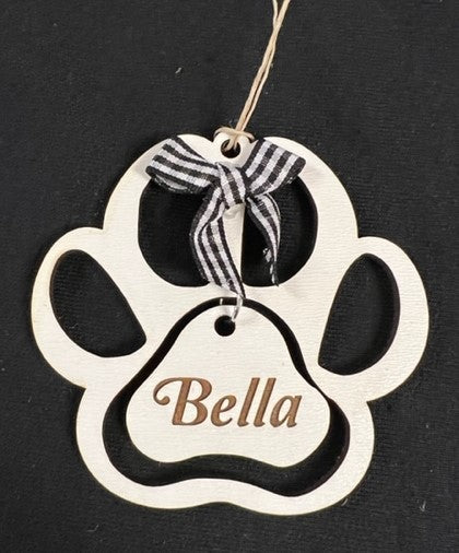 Custom Name Paw Print Ornament gift for all occasion