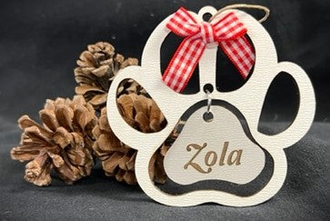 Custom Name Paw Print Ornament gift for all occasion