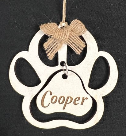 Custom Name Paw Print Ornament gift for all occasion