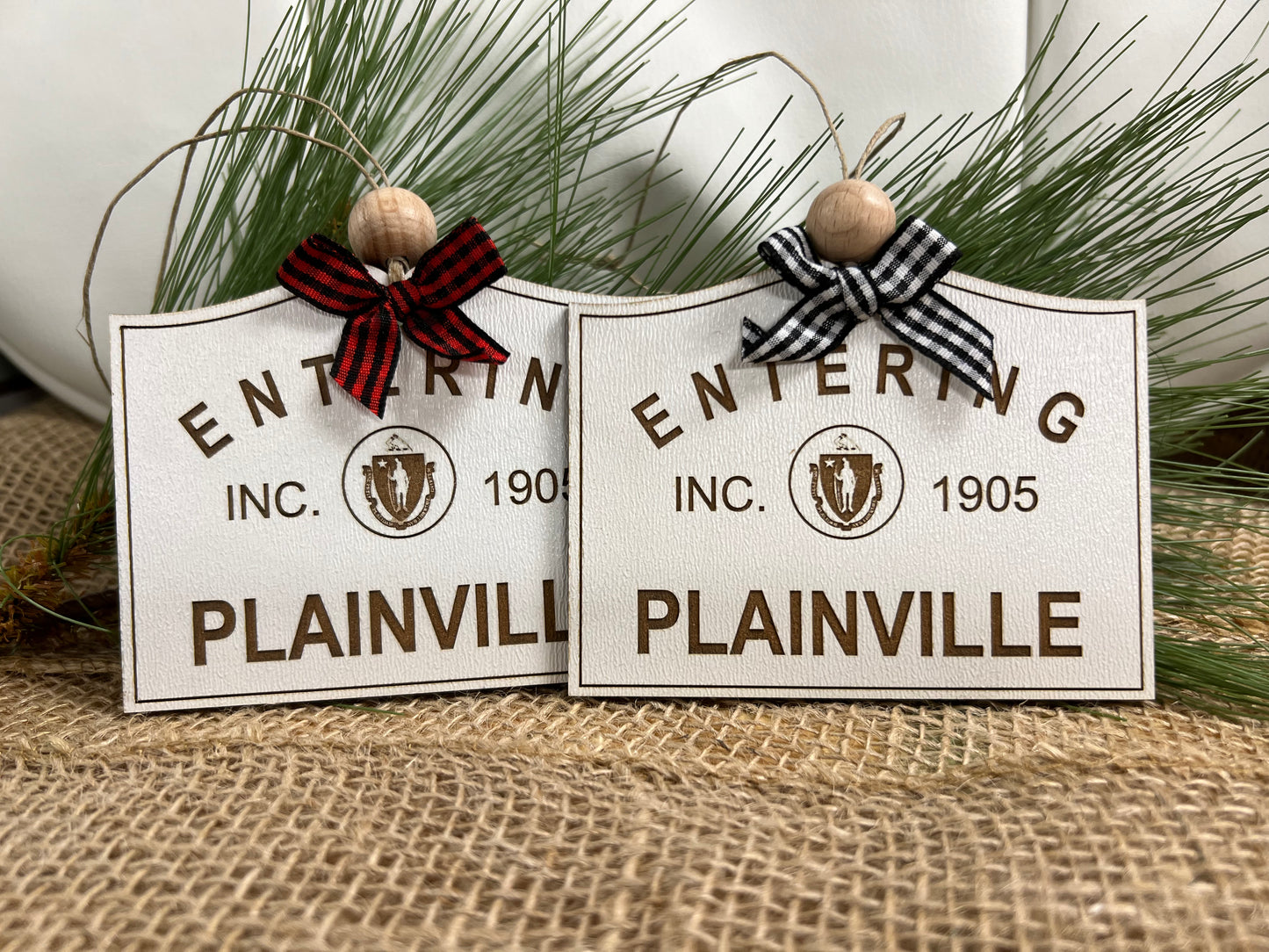 Entering PLAINVILLE, MA ornament decoration or gift