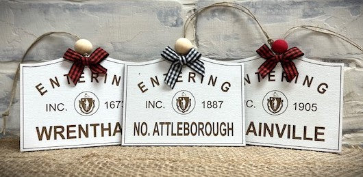 Entering NORTH ATTLEBOROUGH, MA ornament decoration or gift