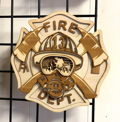 Firefighter Sign / Plaque Wood Hanging Custom